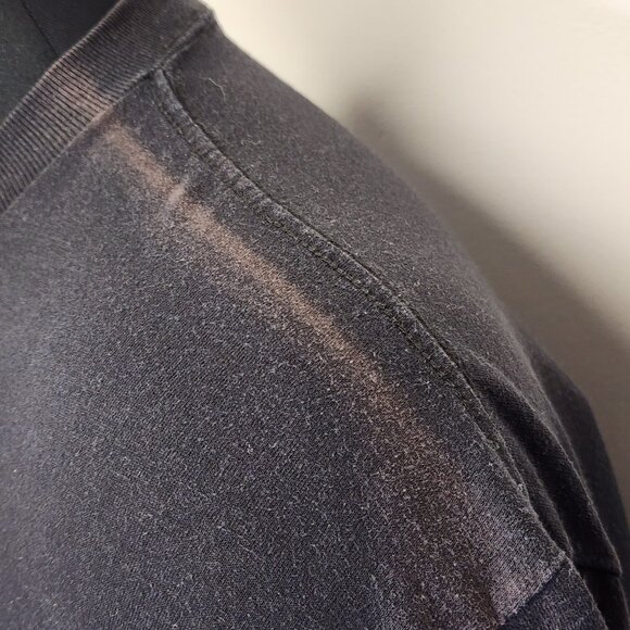 True Vintage 1991 XL Long Haul Trucker Wolf Alaska Shirt USA 50/50 Shoulder Fade - Picture 9 of 10